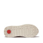FitFlop F-MODE LEATHER Womens Flatform Trainers Classic Beige bottom view showcasing rubber sole design.