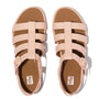 FitFlop GRACIE RUBBER-BUCKLE Womens Fisherman Sandals Sandy Beige top view showcasing straps and buckle detail.