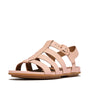 FitFlop GRACIE RUBBER-BUCKLE Womens Fisherman Sandals Sandy Beige side view showcasing leather upper and buckle detail.
