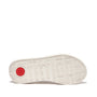 FitFlop F-MODE LEATHER FLATFORM Womens Toe Post Sandals Cream bottom view showing rubber sole with red detail.