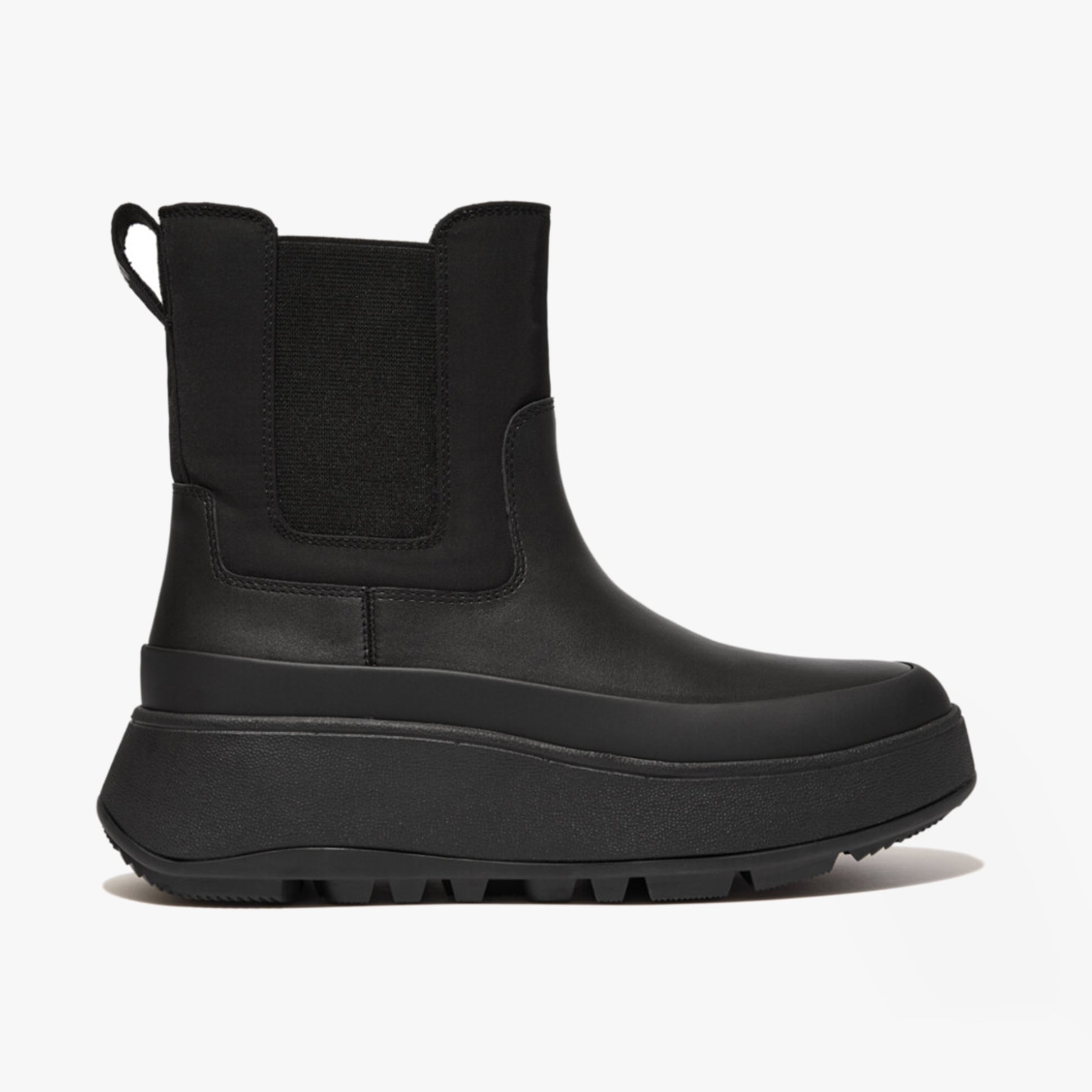 FitFlop F-MODE FLATFORM Womens Chelsea Boots All Black