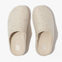 FitFlop SHUV e01 Womens Clog Slippers Ivory top view showcasing the felt upper and slip-on design.