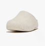 FitFlop SHUV e01 Womens Clog Slippers Ivory side view showing soft felt upper and round toe shape