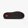 FitFlop F-MODE SUEDE FLATFORM Womens Ankle Boots Deep Olive sole view, featuring rubber material and red logo.