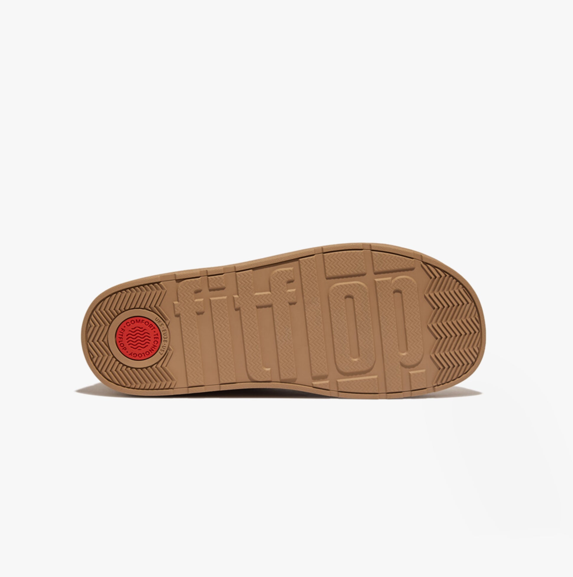 FitFlop GEN-FF ULTRA-MINI Womens Boots Desert Tan sole view with rubber tread and logo detail