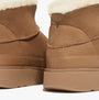FitFlop GEN-FF ULTRA-MINI Womens Boots Desert Tan rear view showcasing shearling and suede details.