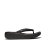 FitFlop RELIEFF RECOVERY Womens Toe Post Sandals Black side view showcasing slip-on design and comfort features.