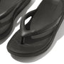 FitFlop RELIEFF RECOVERY Womens Toe Post Sandals Black detail view highlighting the comfortable EVA upper and rubber sole.