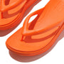 FitFlop RELIEFF RECOVERY Womens Toe Post Sandals Pop Orange detail view showcasing the vibrant color and ergonomic design.