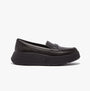 FitFlop F-MODE PADDED-DETAIL Womens Loafers All Black side view showcasing leather upper and platform sole.