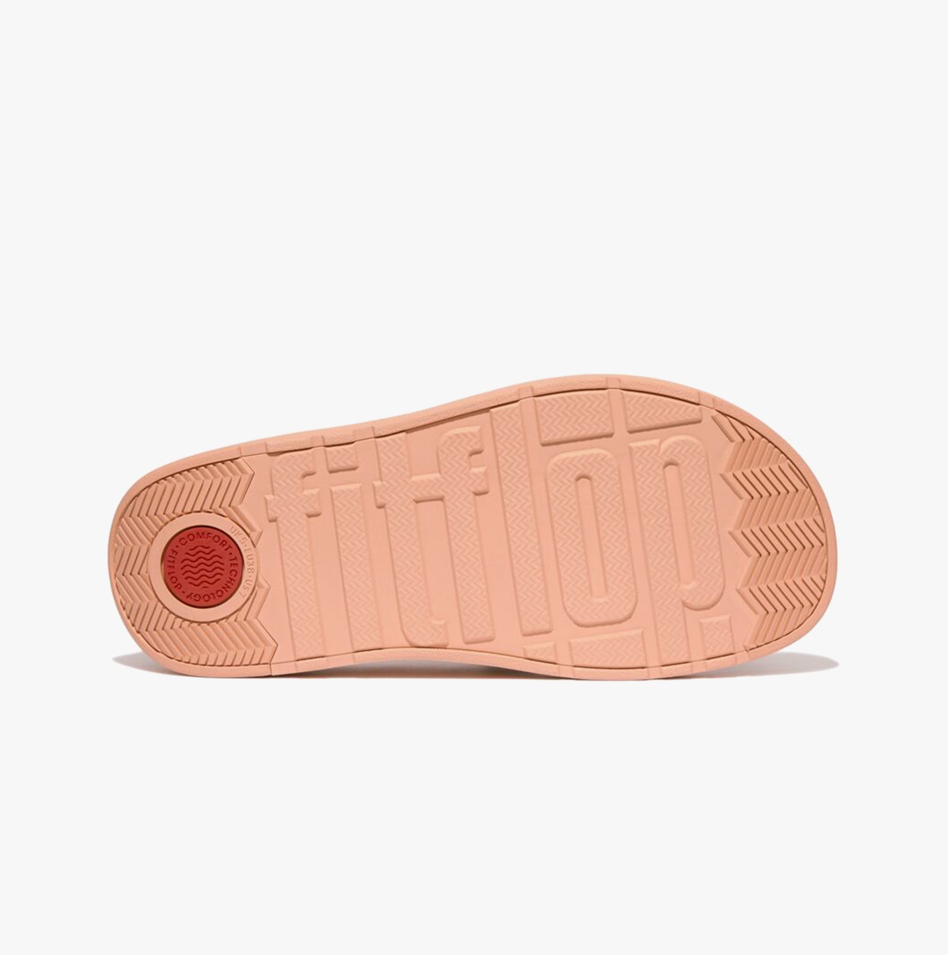 FitFlop GEN-FF PADDED-STRAP Womens Slides Blushy underside view rubber sole with logo detail