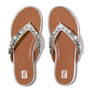 FitFlop GRACIE JEWEL-DELUXE Womens Flip Flops Silver top view showcasing the embellished upper and comfortable sole.