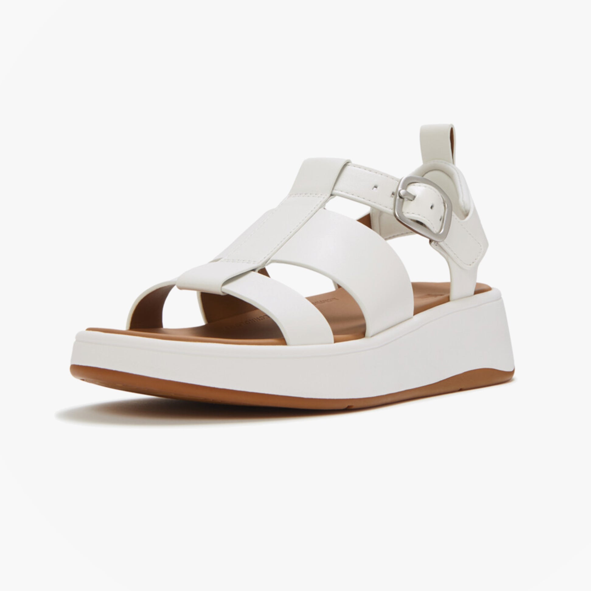 FitFlop F-MODE LEATHER Womens Ankle Strap Sandals Urban White