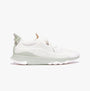 FitFlop VITAMIN FFX KNIT Womens Trainers Urban White/Sagebrush side view with lace-up closure and low top design.