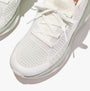 FitFlop VITAMIN FFX KNIT Womens Trainers Urban White/Sagebrush close-up view of shoe upper and laces.