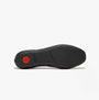 FitFlop DELICATO BOW Womens Ballet Flats Black bottom view showing rubber sole and red detail.