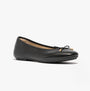 FitFlop DELICATO BOW Womens Ballet Flats Black side view showing leather upper and comfort design