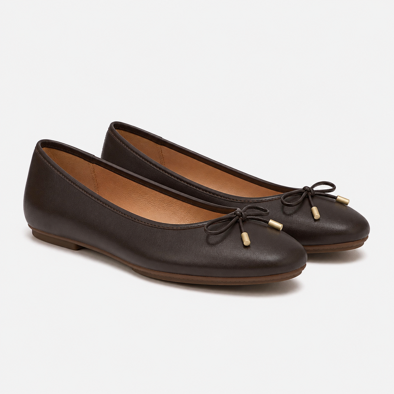 FitFlop DELICATO BOW SOFT LEATHER Womens Ballerina Shoes Chocolate Brown