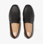 FitFlop DELICATO SOFT Womens Loafers Black top view showcasing leather upper and slip-on design.