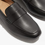FitFlop DELICATO SOFT Womens Loafers Black detail view showing leather upper and round toe design.