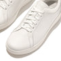 FitFlop RALLY CRYSTAL-BACKTAB Womens Trainers Urban White/Silver top view showing lace-up design and smooth leather finish