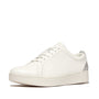 FitFlop RALLY CRYSTAL-BACKTAB Womens Trainers Urban White/Silver side view showing casual leather design and low top style.