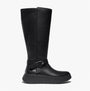 FitFlop F-MODE Womens Boots Black side view showing tall leather design and platform sole.