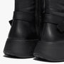 FitFlop F-MODE Womens Boots Black detail view of the heel and side, showcasing leather upper and platform sole.