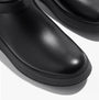 FitFlop F-MODE Womens Boots Black detail view highlighting smooth leather upper and round toe shape.