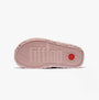 FitFlop iQUSHION D-LUXE Womens Cross Slides Dusky Pink bottom view with rubber sole highlighting brand logo.