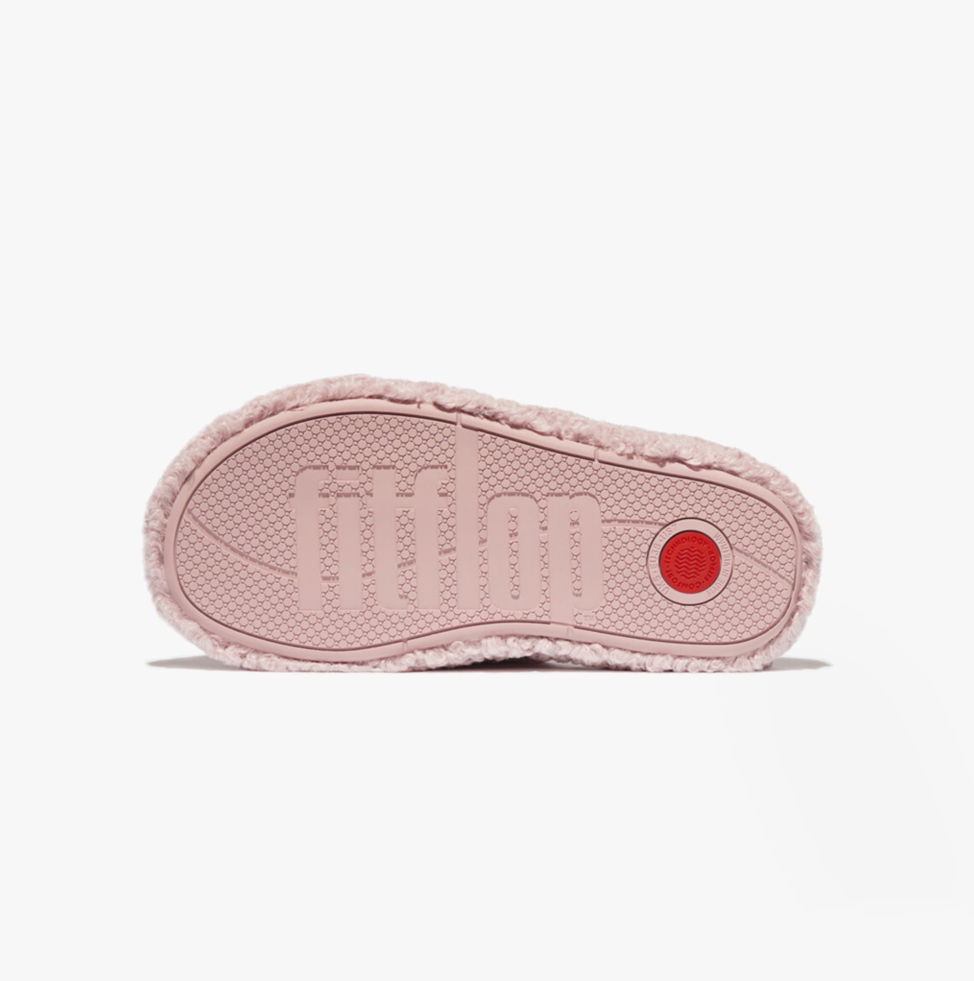 FitFlop iQUSHION D-LUXE Womens Mule Slippers Dusky Pink bottom view sole detail
