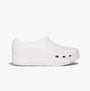 FitFlop WORK HIGH-PERFORMACE Womens Clogs Urban White side view showing smooth EVA upper and slip-on design.