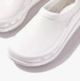 FitFlop WORK HIGH-PERFORMACE Womens Clogs Urban White detail view showcasing the smooth EVA upper and low-top design.