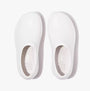 FitFlop WORK HIGH-PERFORMACE Womens Clogs Urban White top view showcasing the sleek design and smooth EVA upper.
