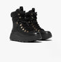 FitFlop F-MODE Womens Ankle Boots Black side view showcasing lace-up closure and platform sole.