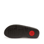 FitFlop FINO GLITTERDUST METALLIC Womens Toe Post Sandals Pewter bottom view featuring rubber sole and branding.