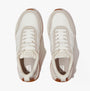 FitFlop F-MODE Womens Trainers Urban White Mix top view showcasing lace-up design and casual style.