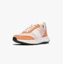 FitFlop F-MODE FLOW Womens Trainers Peachy/Clay Pink Mix front view showcasing lace-up design and casual style.