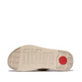 FitFlop F-MODE GO Womens Toe Post Sandals Platino bottom view showing slip-resistant rubber sole.