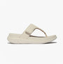 FitFlop F-MODE GO Womens Toe Post Sandals Paris Beige side view showcasing the leather upper and comfortable design.