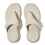 FitFlop F-MODE GO Womens Toe Post Sandals Paris Beige top view showing leather upper and comfortable slip-on design.