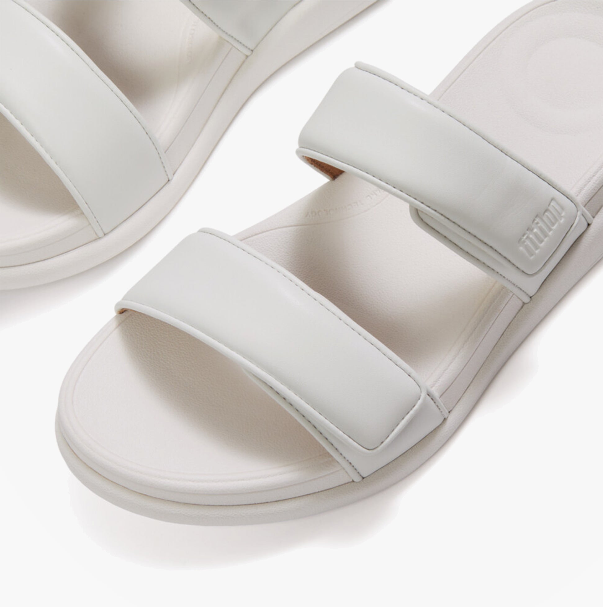 FitFlop F-MODE GO ADJUSTABLE Womens Mules Sandals Urban White