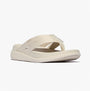 FitFlop F-MODE GO Womens Flip Flops Paris Beige side view showcasing stylish design and comfort features.