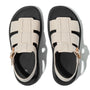 FitFlop GEN-FF LEATHER Womens Fisherman Sandals Paris Beige top view with buckle, highlighting leather upper and comfort features.