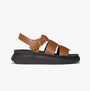 FitFlop GEN-FF LEATHER Womens Fisherman Sandals Deep Tan side view showing leather upper and buckle closure.