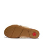 FitFlop GRACIE WOVEN Womens Slides Deep Tan/Ivory bottom view with rubber sole and woven detailing.