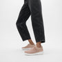 FitFlop SUPER-Q KNIT Womens Trainers Beige Buff/Rose Gold side view with casual jeans.