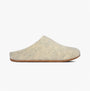 FitFlop CHRISSIE FELT Ladies Mule Slippers Cool Taupe side view showing soft felt upper and round toe design.
