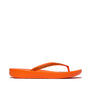 FitFlop IQUSHION SPARKLE Womens Toe Post Sandals Pop Orange side view showcasing vibrant orange color and sleek design.