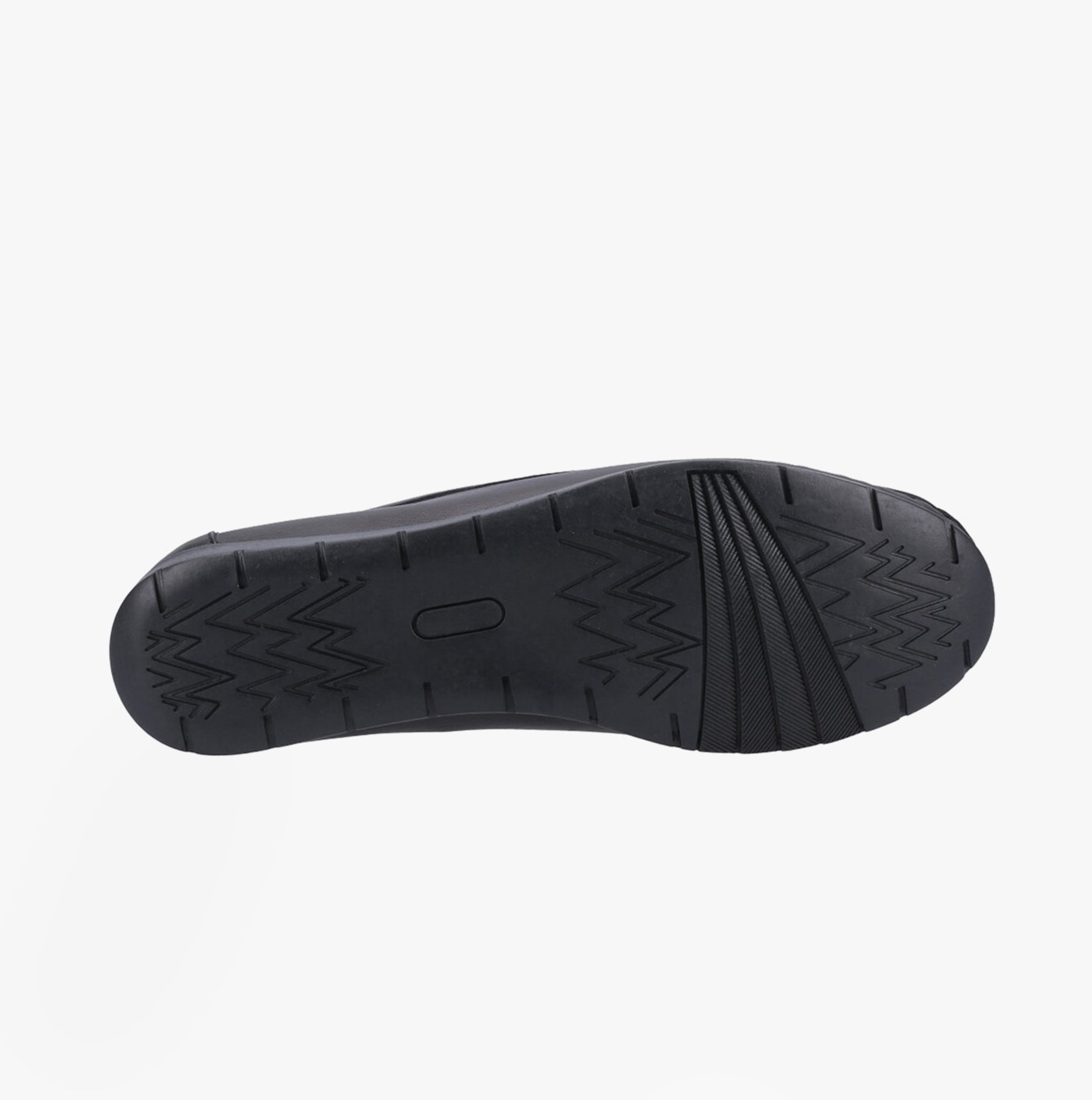 Fleet & Foster TIGGY Womens Shoes Black bottom view showing rubber sole design and traction features.